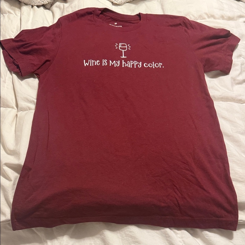 Chris’s Stuff - Wine-Themed Maroon S/S T Shirt - Medium